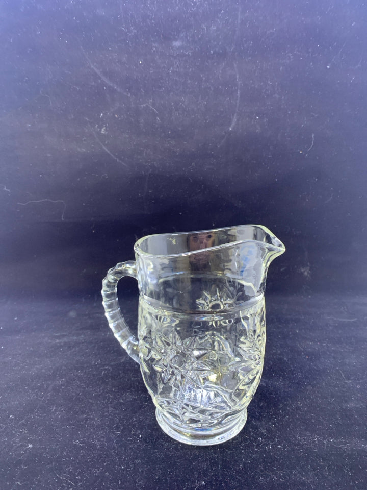 LARGE CUT GLASS STARBURST CREAMER.