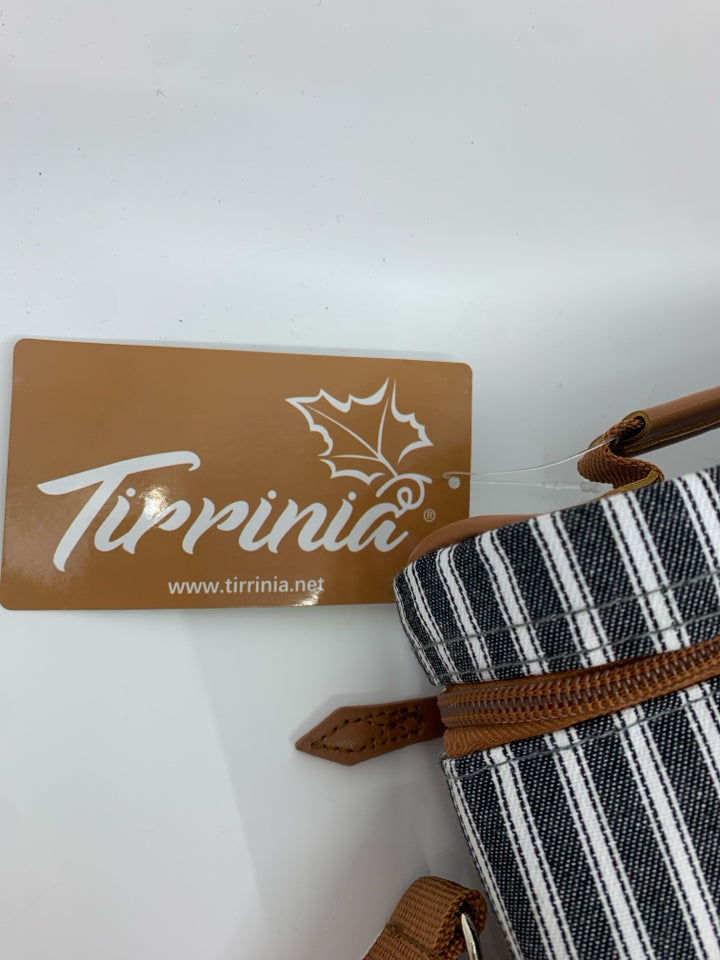 NEW TIPPINIA TRAVEL WINE COOLER STRIPES/FAUX LEATHER.