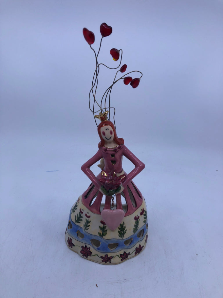 CERAMIC RED HEAD WOMAN TEA LIGHT HOLDER QUEEN OF SISTERS.
