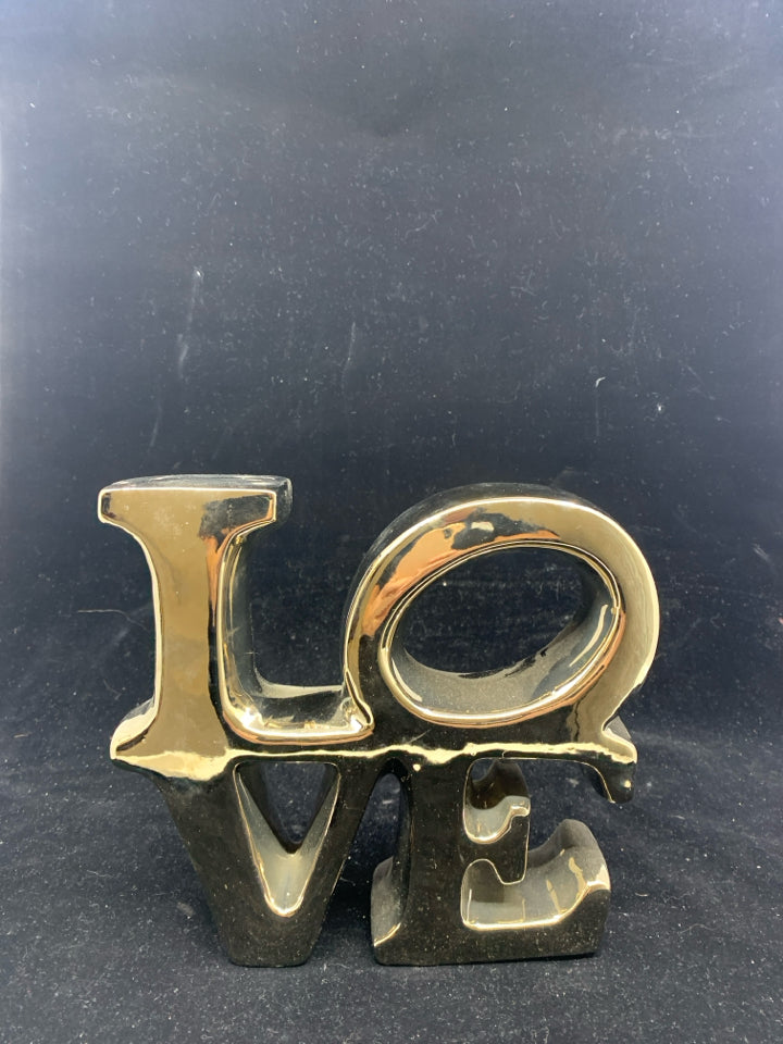 SILVER CERAMIC LOVE DECOR.