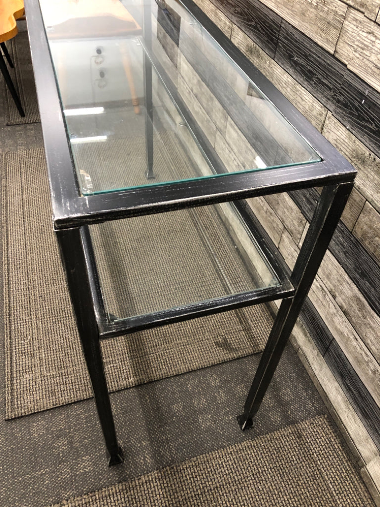 LONG GLASS SOFA/ CONSOLE TABLE.