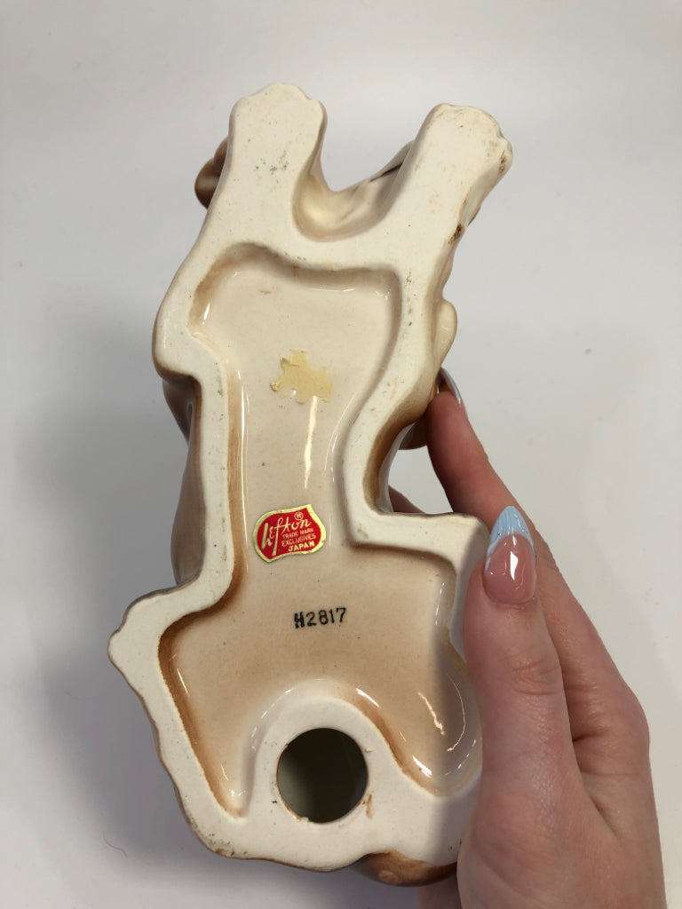 VTG GLAZED CERAMIC DOG- DACHSHUND? FIGURINE.