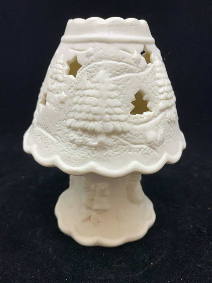 2PC IVORY EMBOSSED CHRISTMAS TREE/ANGELS.