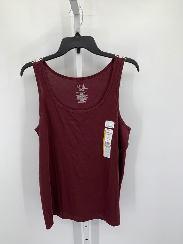 Time and Tru Maroon Size Large Maternity Tank