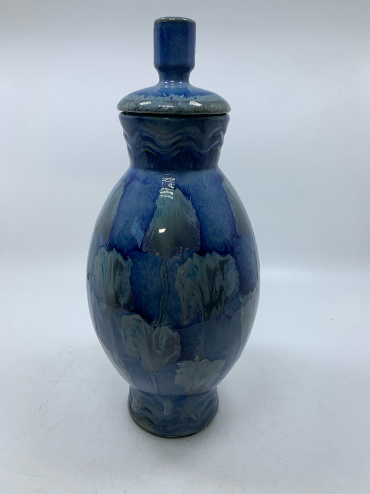 FOOTED MULTI BLUES SKINNY CANISTER.