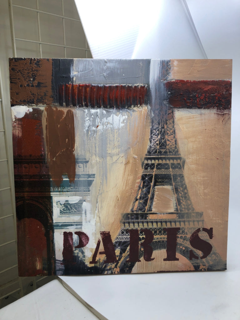 PARIS EIFFEL TOWER PAINTED CANVAS.