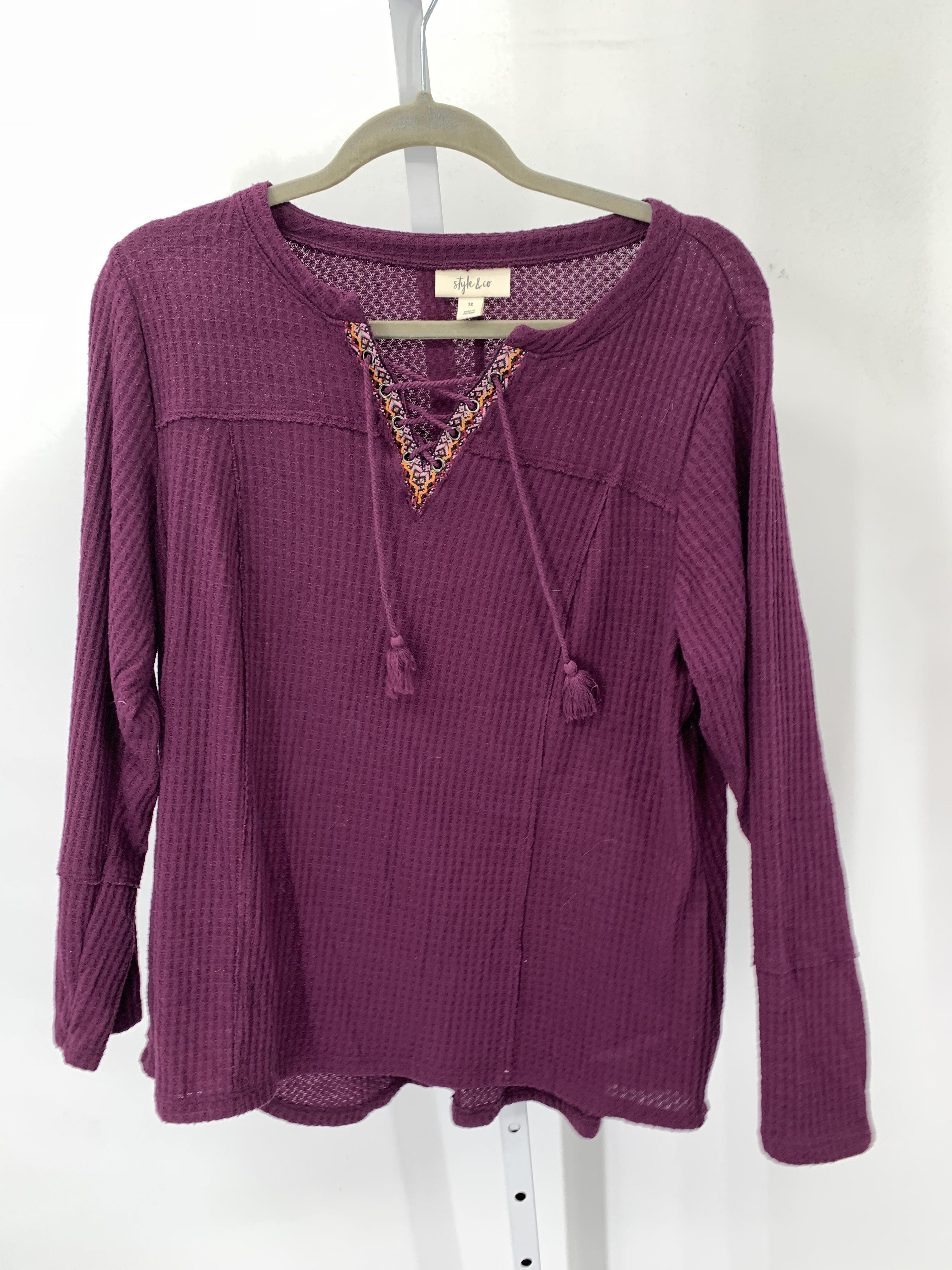 Style & Co. Size 1X Womens Long Sleeve Shirt