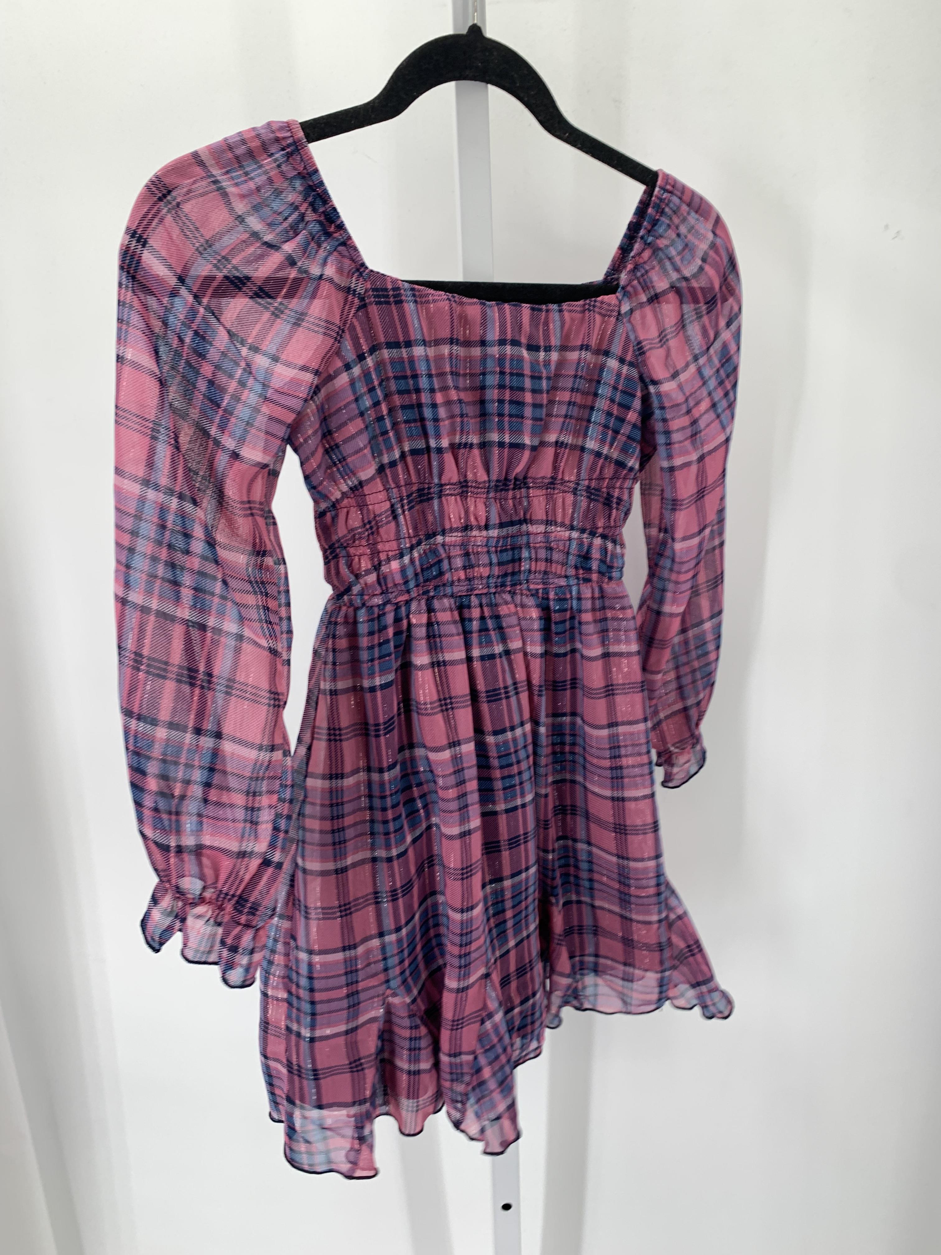 Three Pink Hearts Size 8-10 Girls Long Sleeve Dress