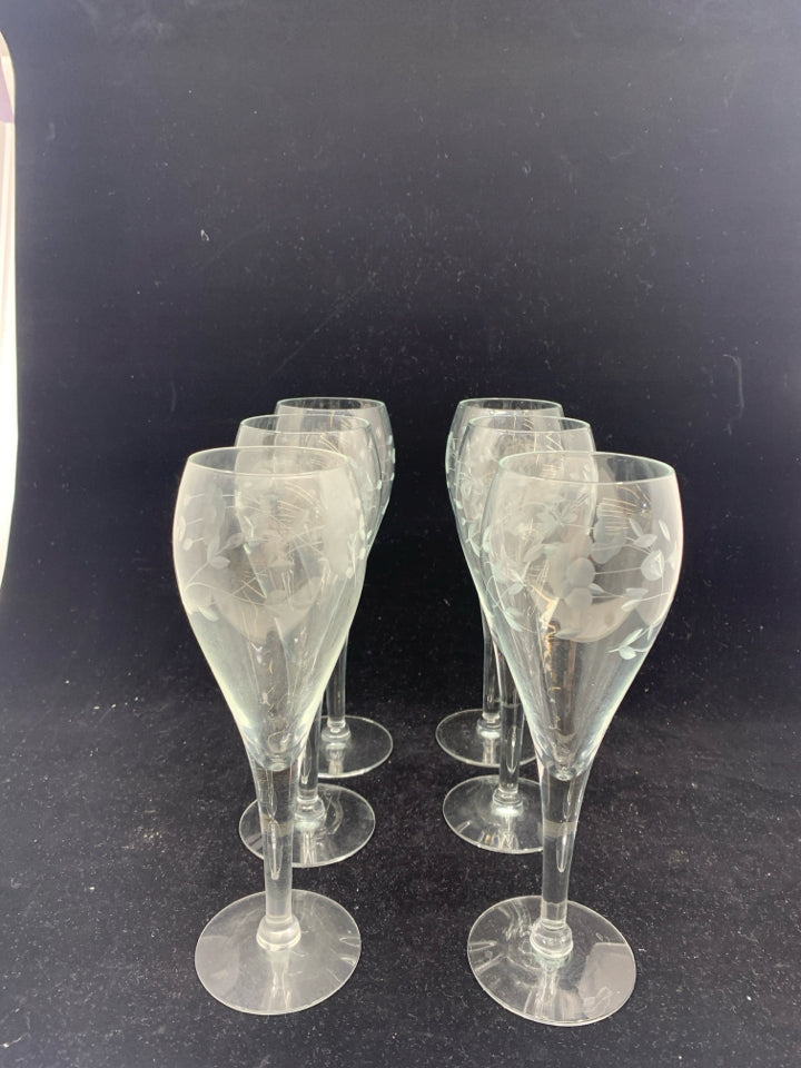 6 PRINCESS HOUSE CHAMPAGNE GLASSES.