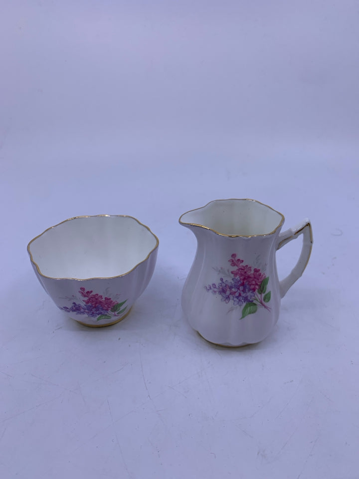 VTG LILAC CREAMER + OPEN SUGAR BOWL- OLD ROYAL