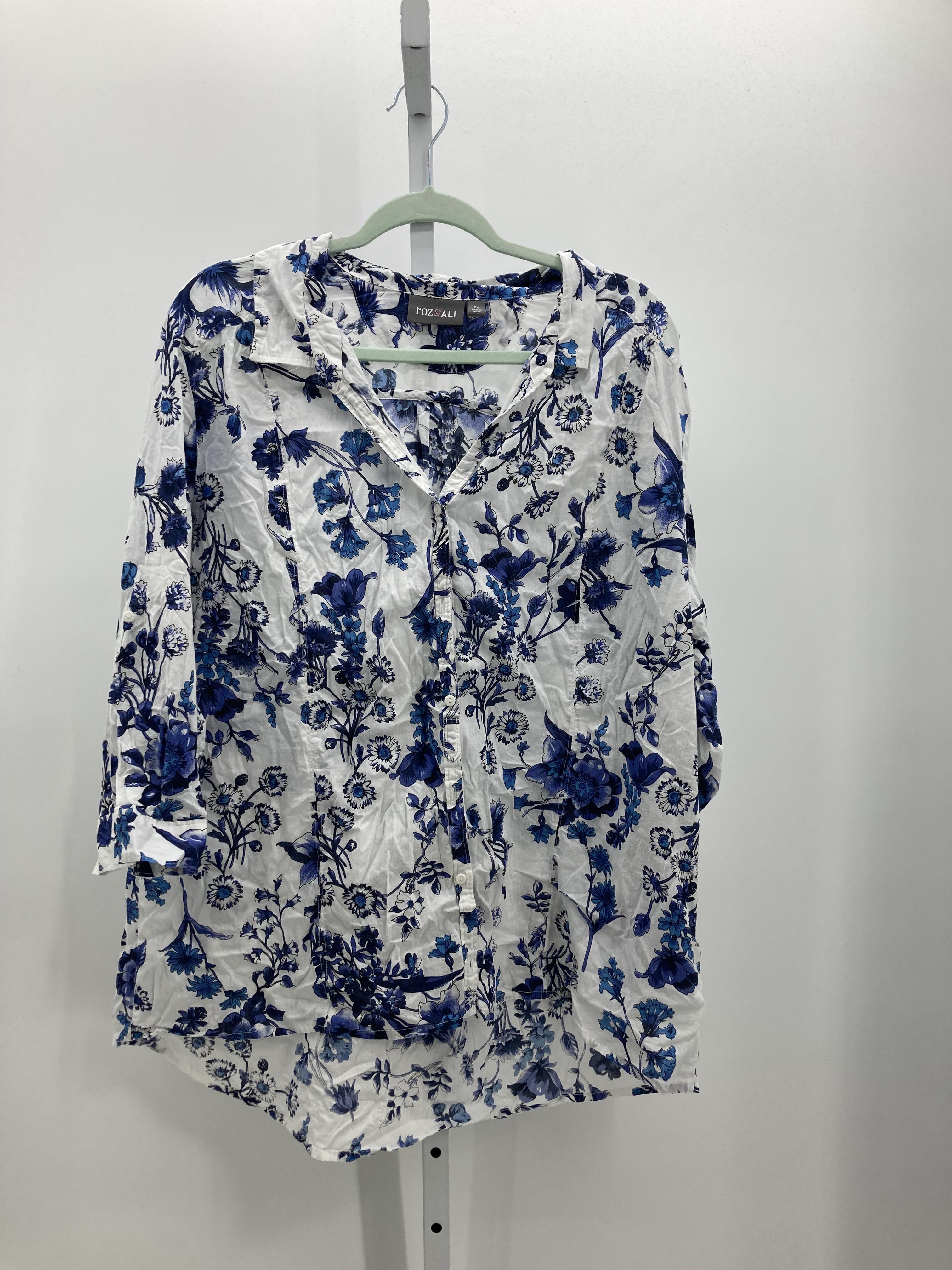 Roz & Ali Size 3X Womens 3/4 Sleeve Shirt