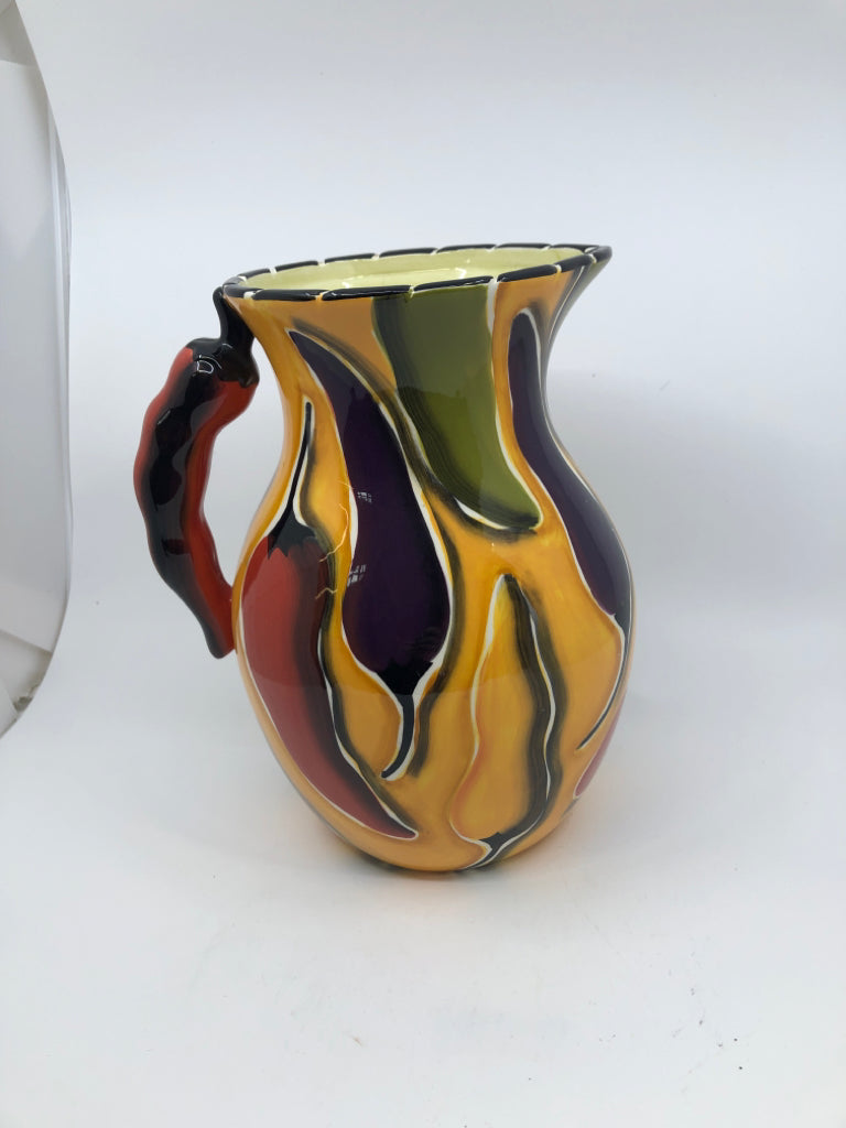 COLORFUL CHILI PEPPER PITCHER.