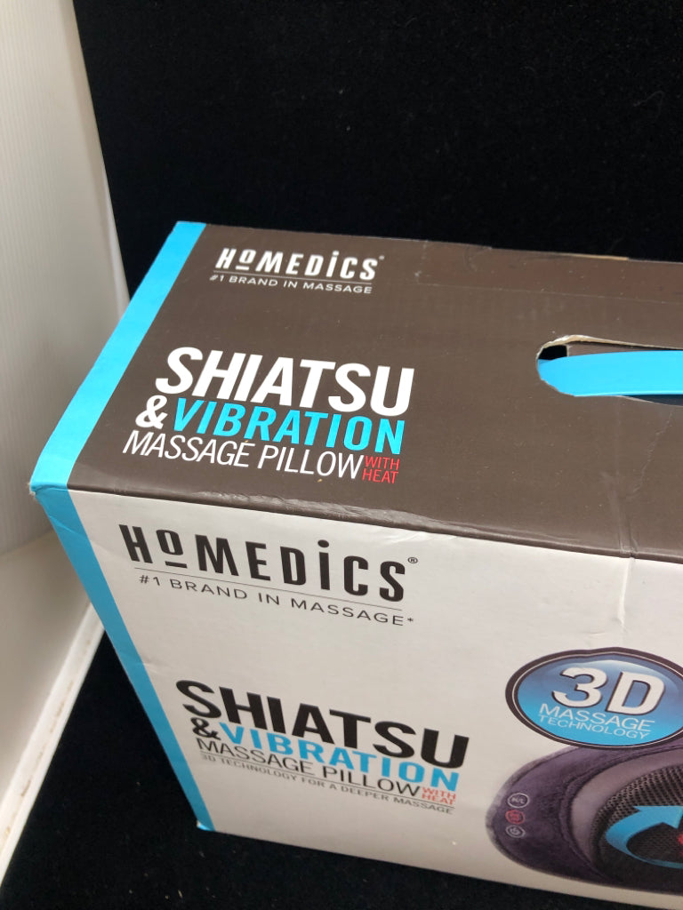 NIB HOMEMEDICS SHATSU AND VIBRATION MASSAGE PILLOW.