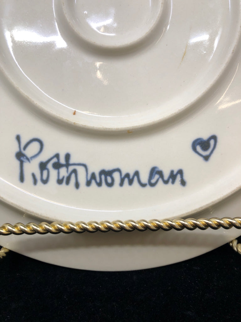 VTG ROTHWOMAN CERAMIC PLATTER W/DOTS AND LINES.