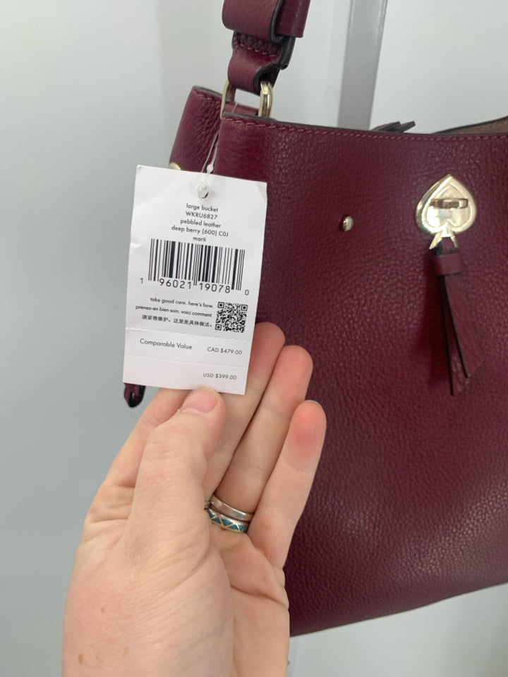 Kate Spade Marti Large Bucket Bag in Deep Berry- New With Tags