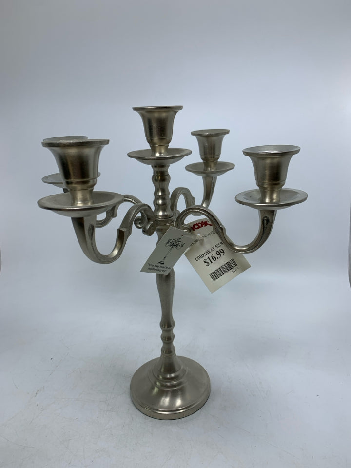 5 SLOT PILLAR METAL CANDLE HOLDER.