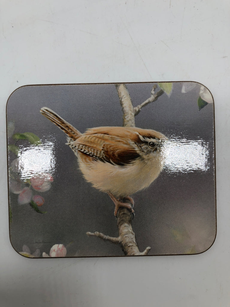 6 JASON BIRD COASTERS IN BOX.