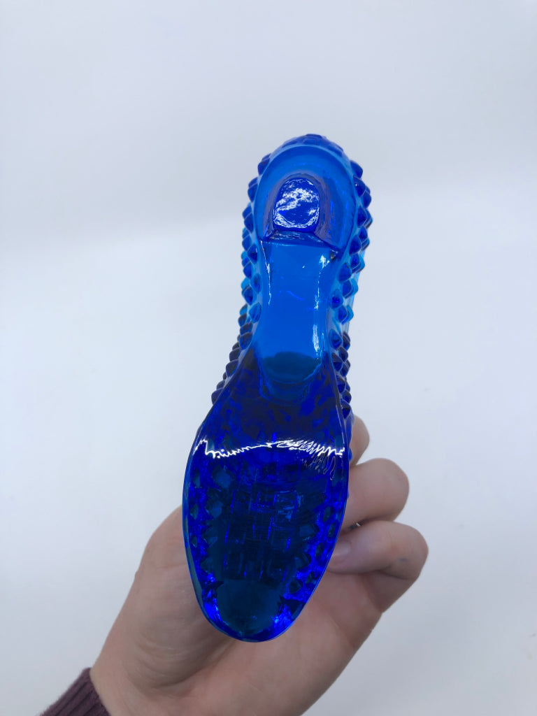 COBALT BLUE HOBNAIL SHOE DECOR.