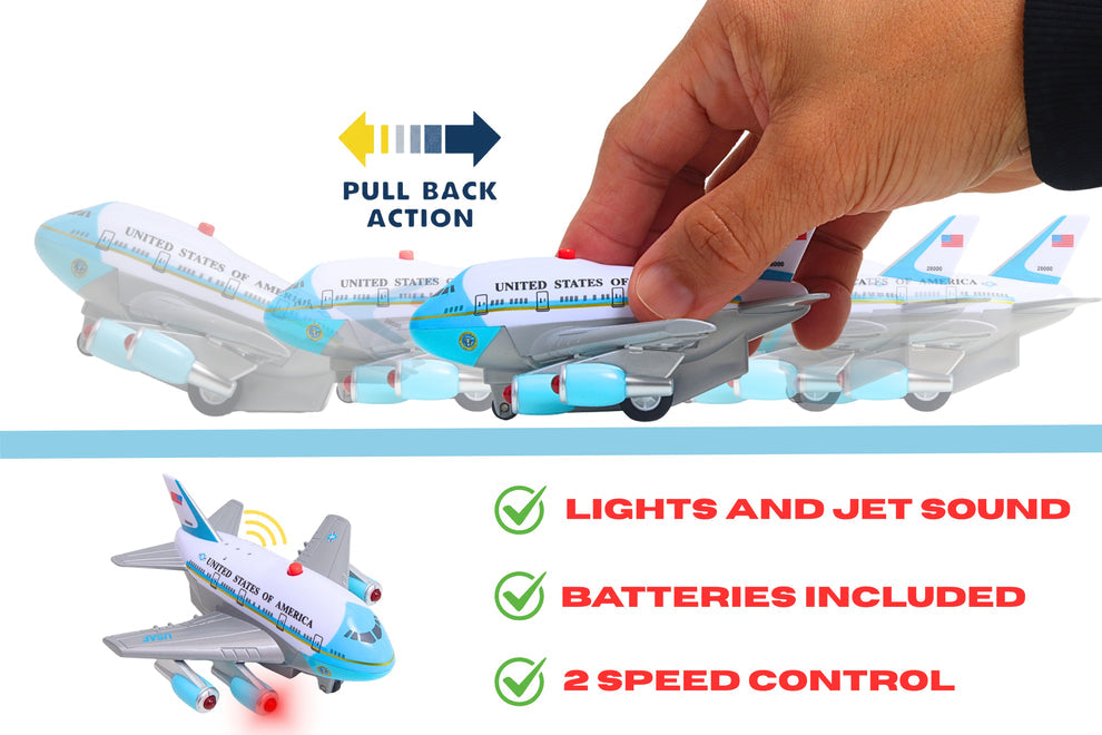 New - AIR FORCE ONE PULLBACK W/LIGHT & SOUND