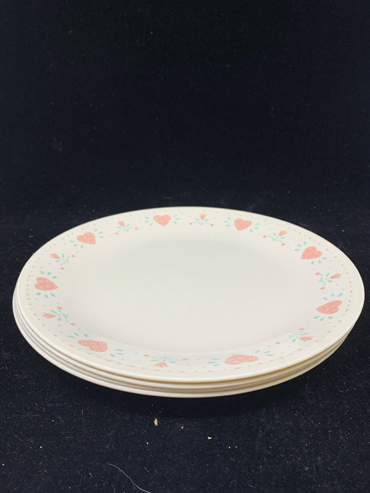 4 VTG "FOREVER YOURS" HEART PLATES.