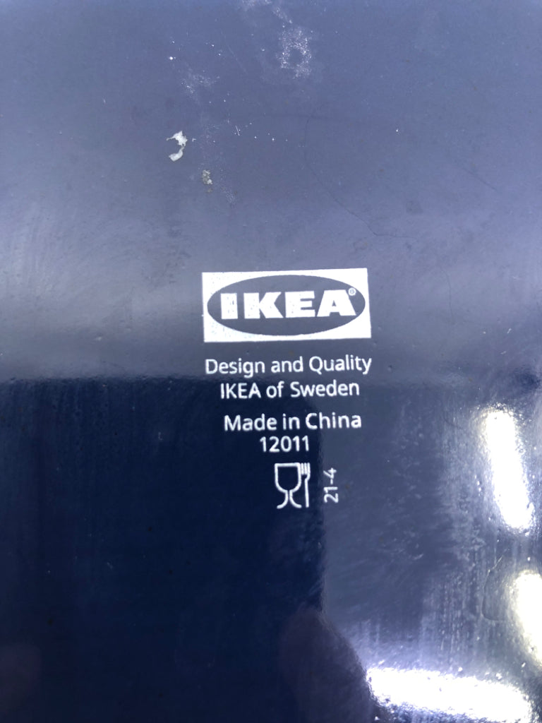 4 BLUE IKEA DESSERT PLATES.