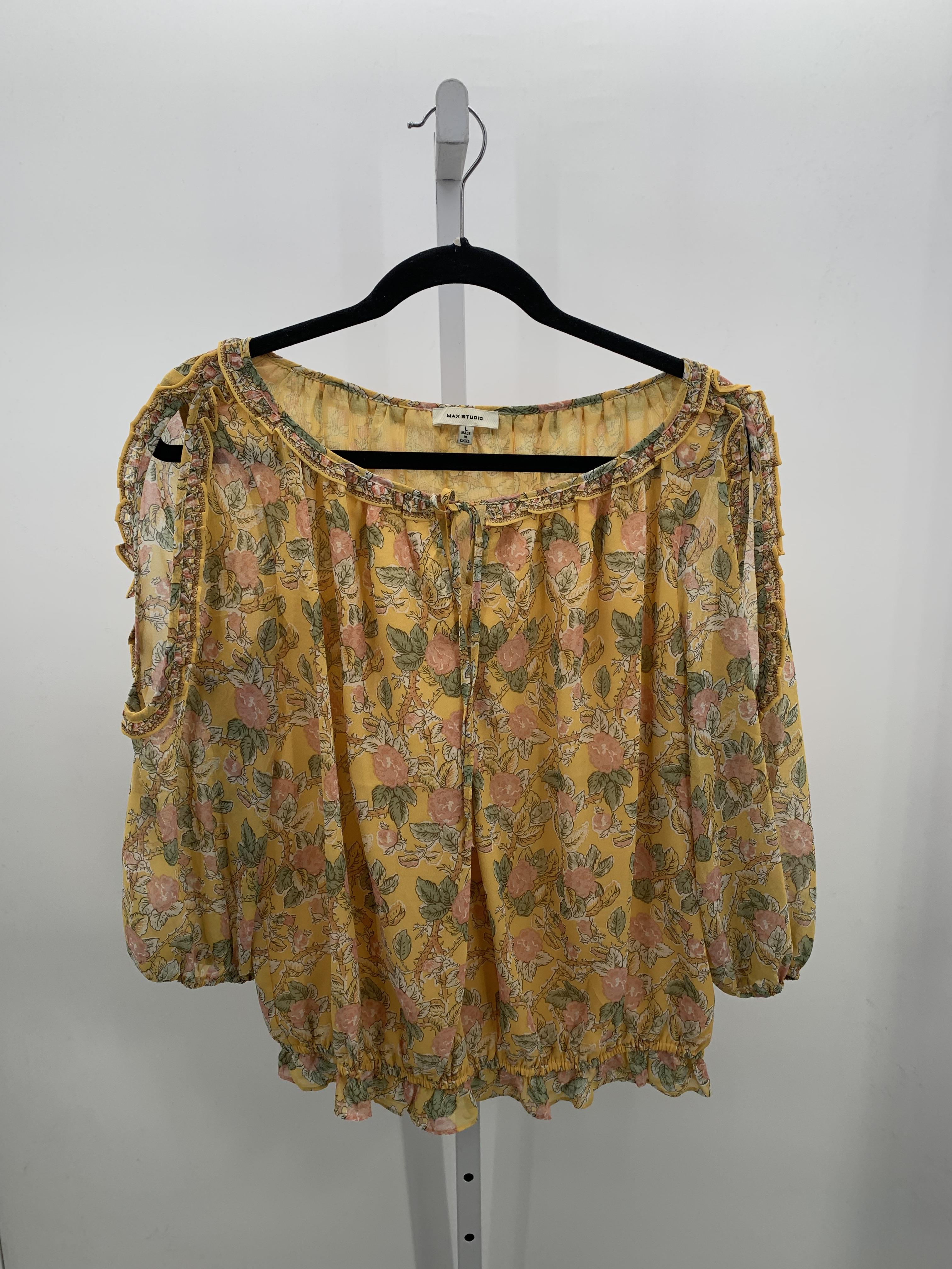 Max Studio Size Large Misses 3/4 Sleeve Shirt