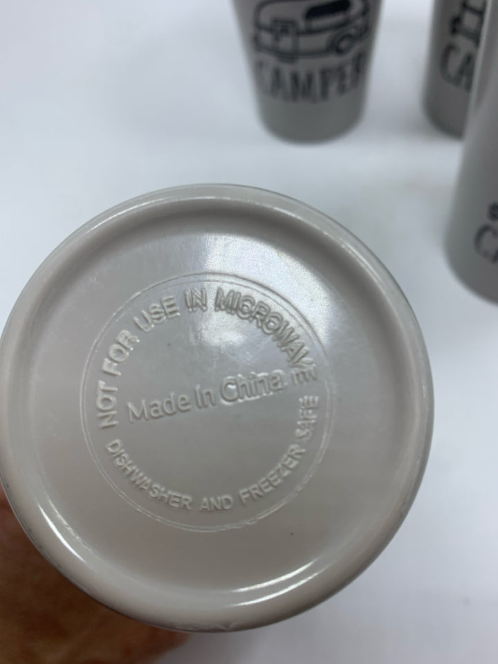 4PC HAPPY CAMPER PLASTIC CUPS.