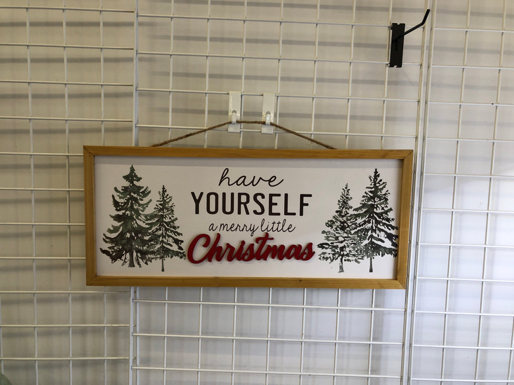 HAVE YOURSELF A MERRY- WALL ART W/ TREES.