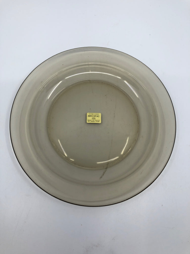 20 PC ARCOROC SMOKE GLASS SRV 4 DISH SET.