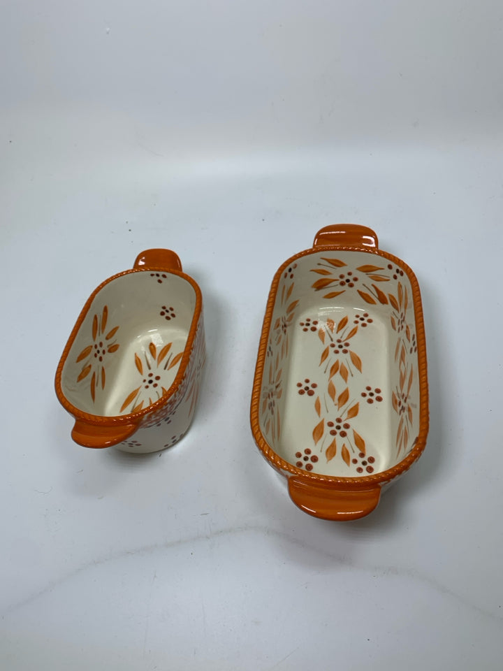 2 SMALL OVAL OLD WORLD BAKING DISHES.