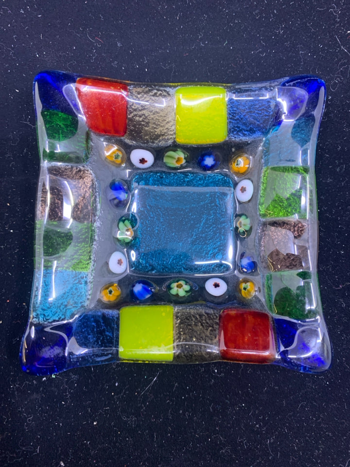 COLORFUL SQUARE JEWELRY DISH.