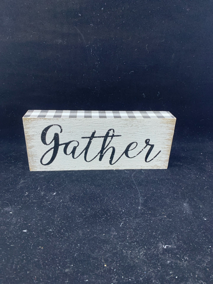 GATHER- PLAID SIGN.