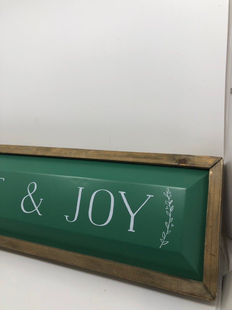 PEACE AND JOY TIN WALL SIGN.