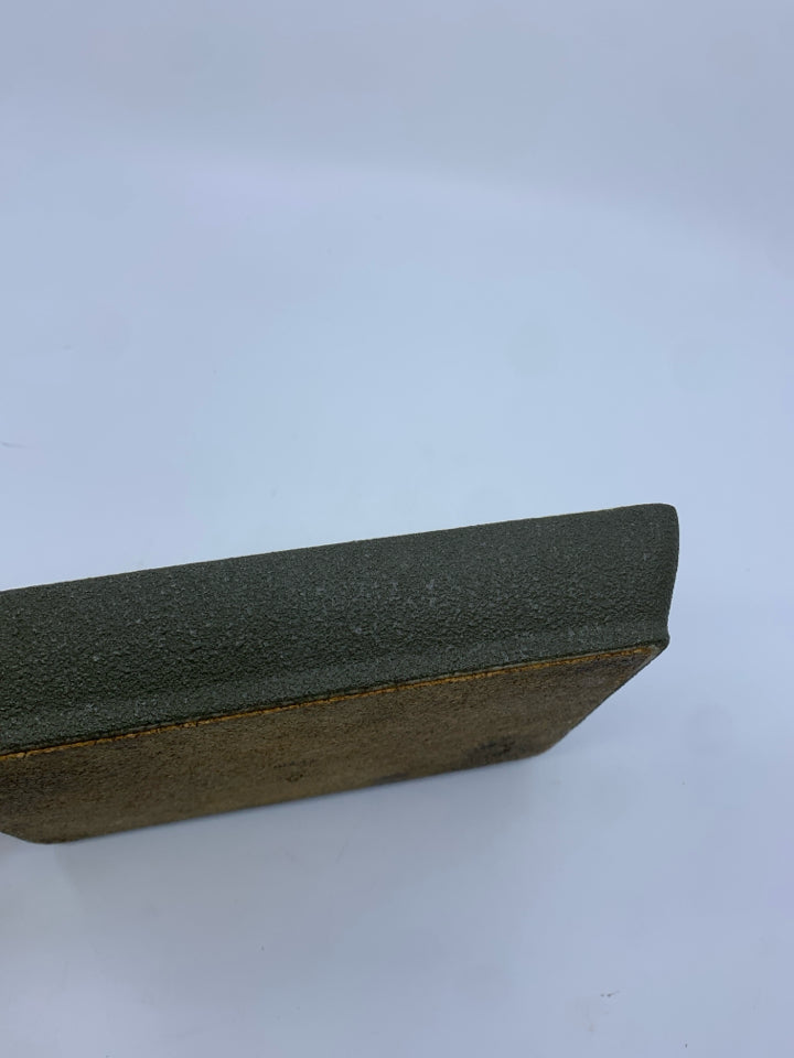 VTG ASHTRAY YELLOW INSIDE TEXTURED RIM CORK BOTTOM.