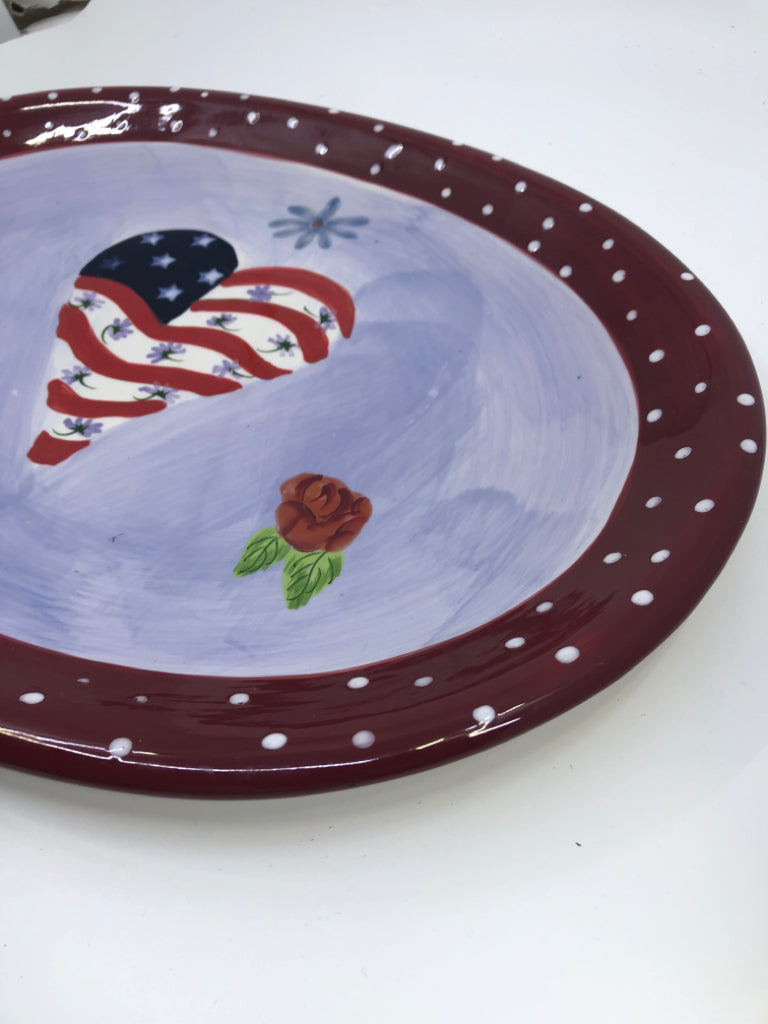 AMERICANA HEART OVAL PLATTER.