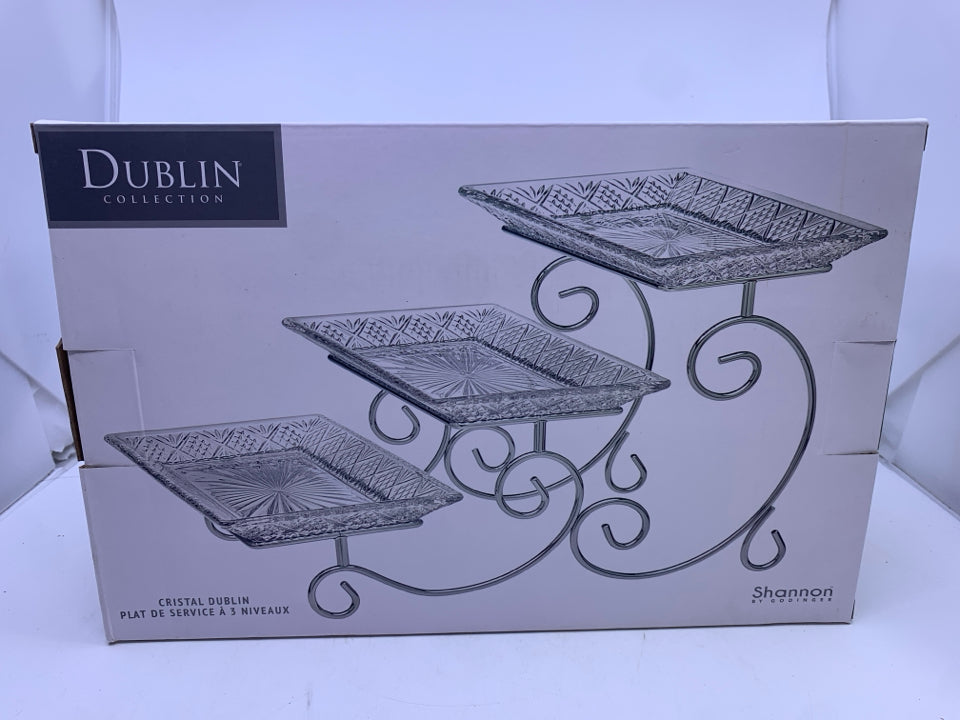 NIB CRYSTAL 3 TIERED RECTANGLE SERVER