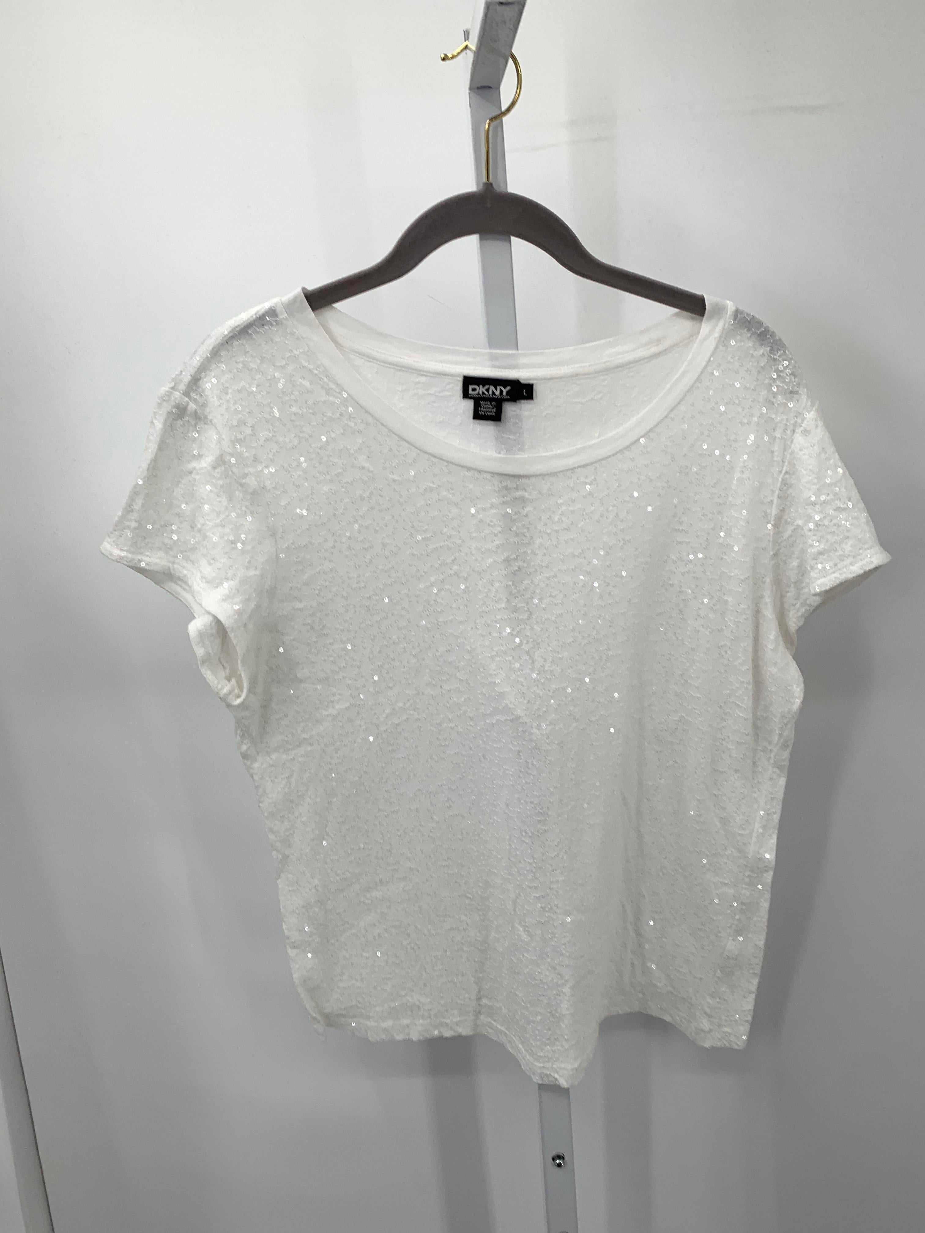 DKNY Size Large Misses Short Sleeve Shirt