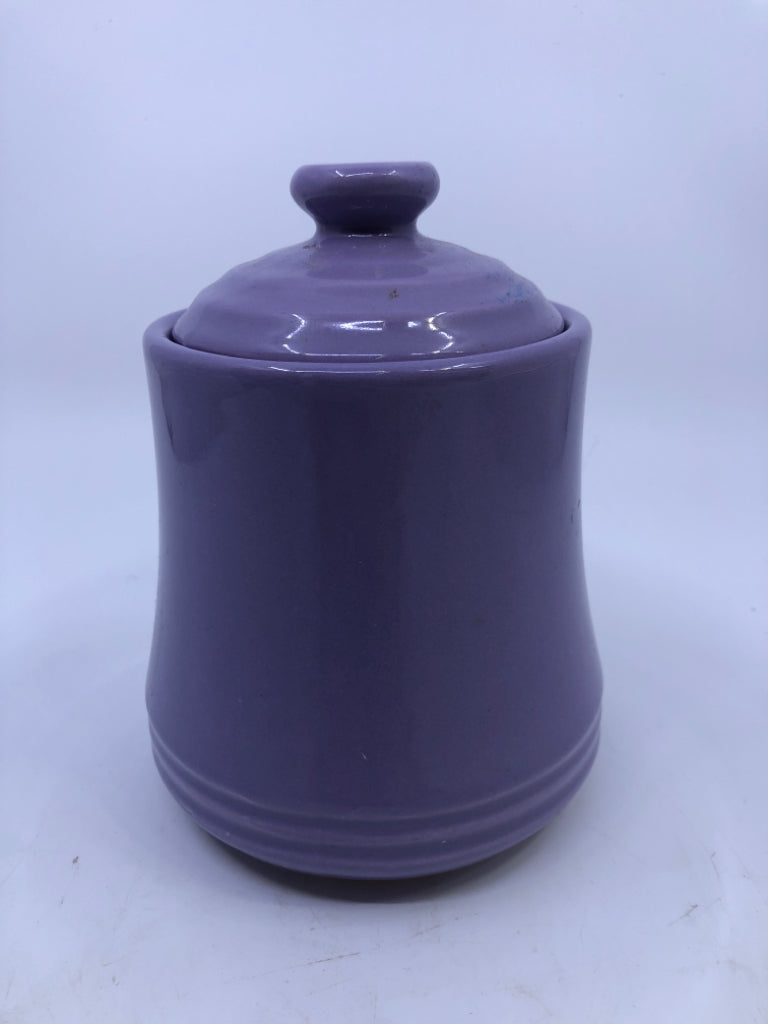 SMALL VTG PURPLE CANISTER.