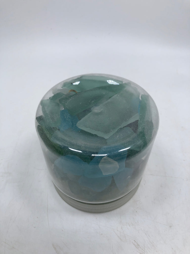 CONTAINER OF SEA GLASS.