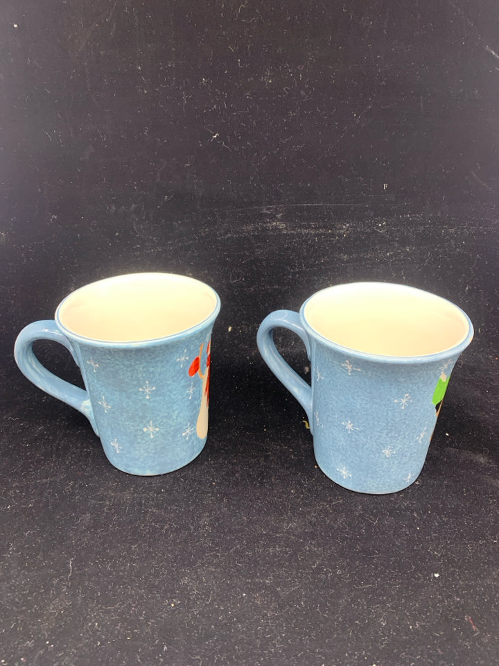 2 BLUE PENGUIN MUGS.