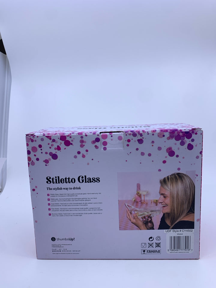 NIB STILETTO GLASS.