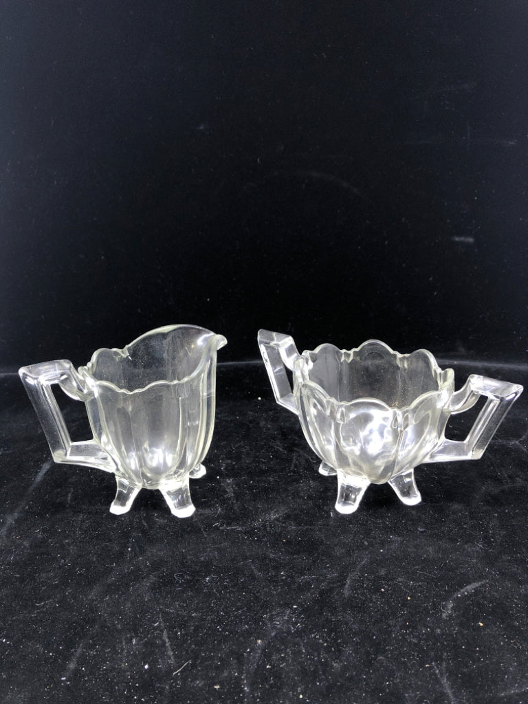 2 VTG FOOTED SUGAR AND CRAEMER.