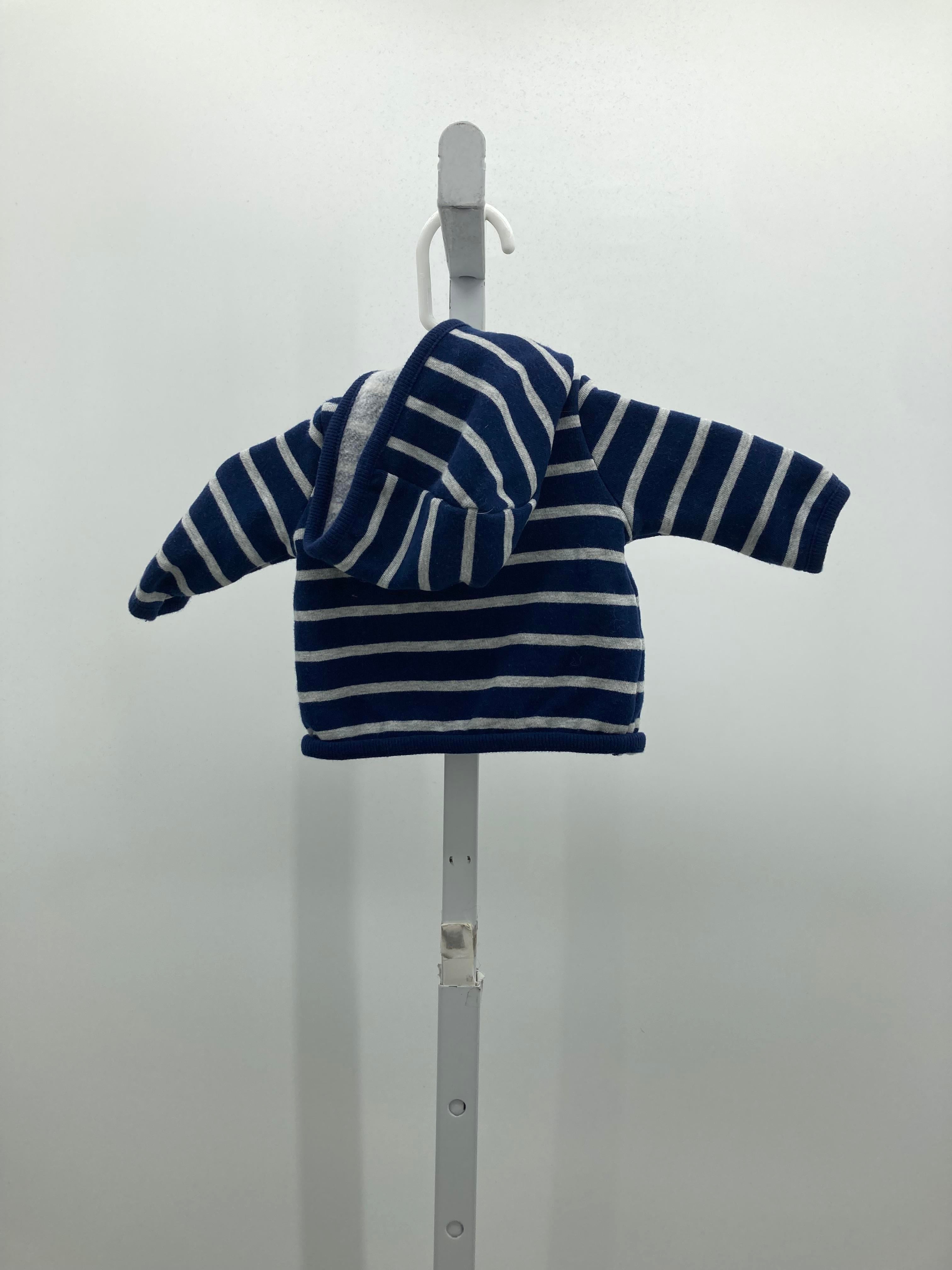 GREY STRIPES HOODED ZIP