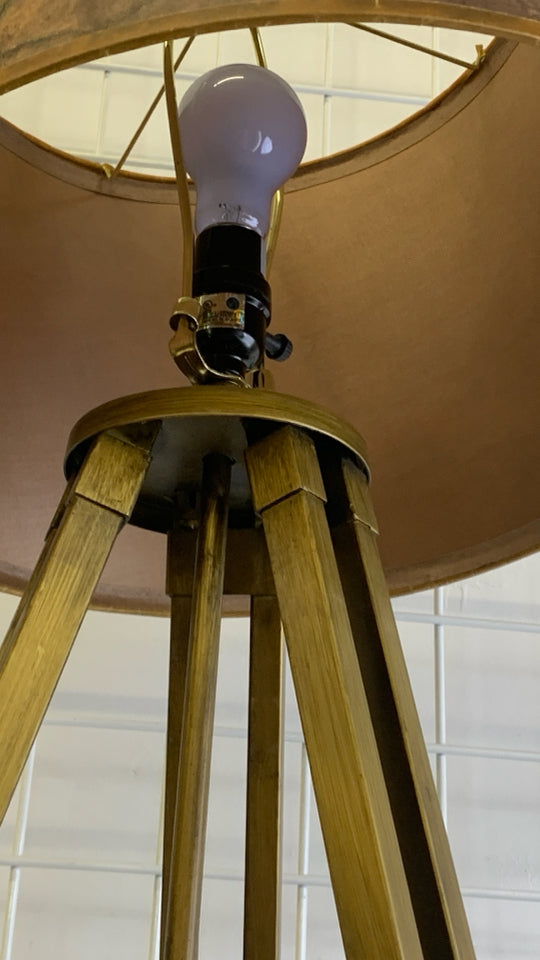 ADJUSTABLE TELESCOPE LEG LAMP W MAP SHADE.