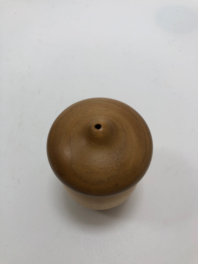 WOOD ACORN MINI JAR.