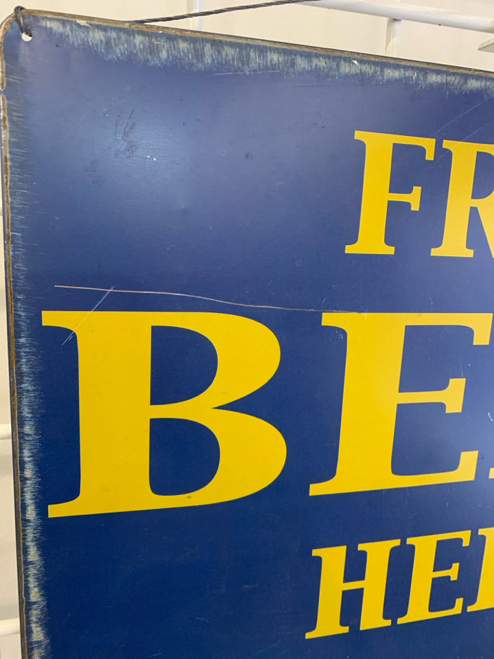 FREE BEER METAL SIGN.