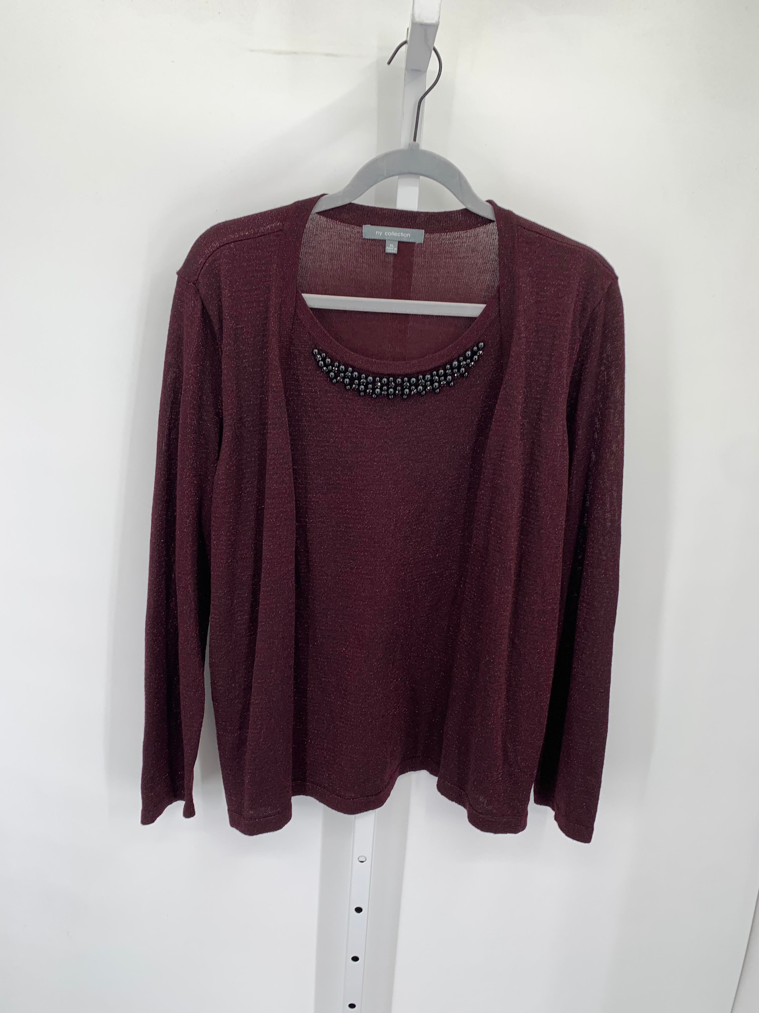 NY Collection Size Extra Large Misses Long Slv Sweater