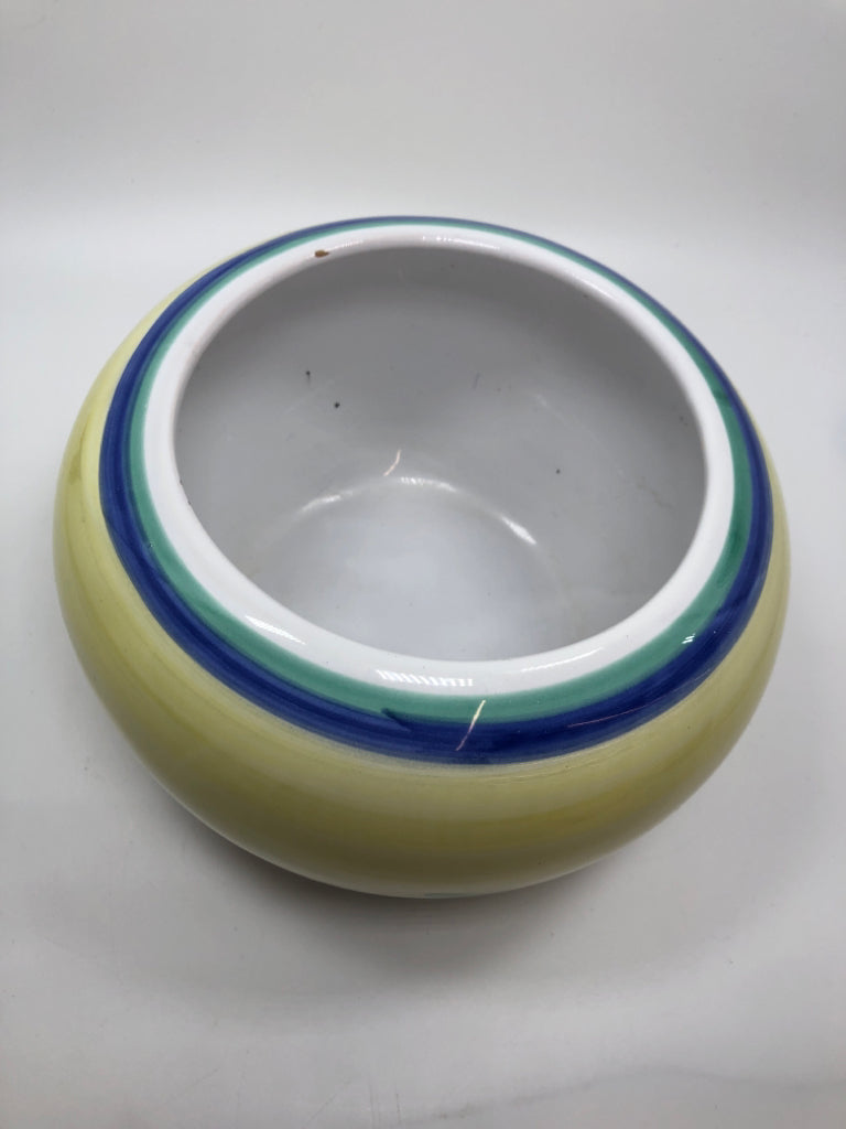 CALECA YELLOW CAROUSEL POTTERY BOWL.
