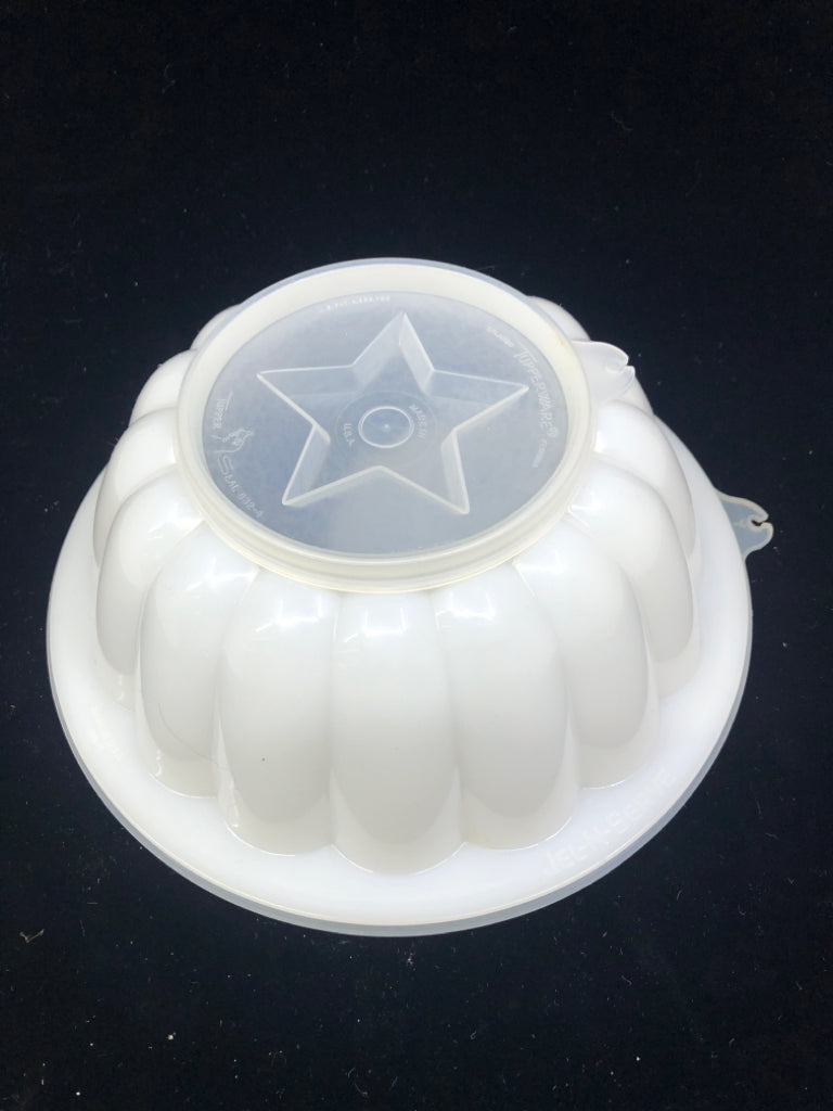 CLEAR TUPPERWARE JELLO MOLD.