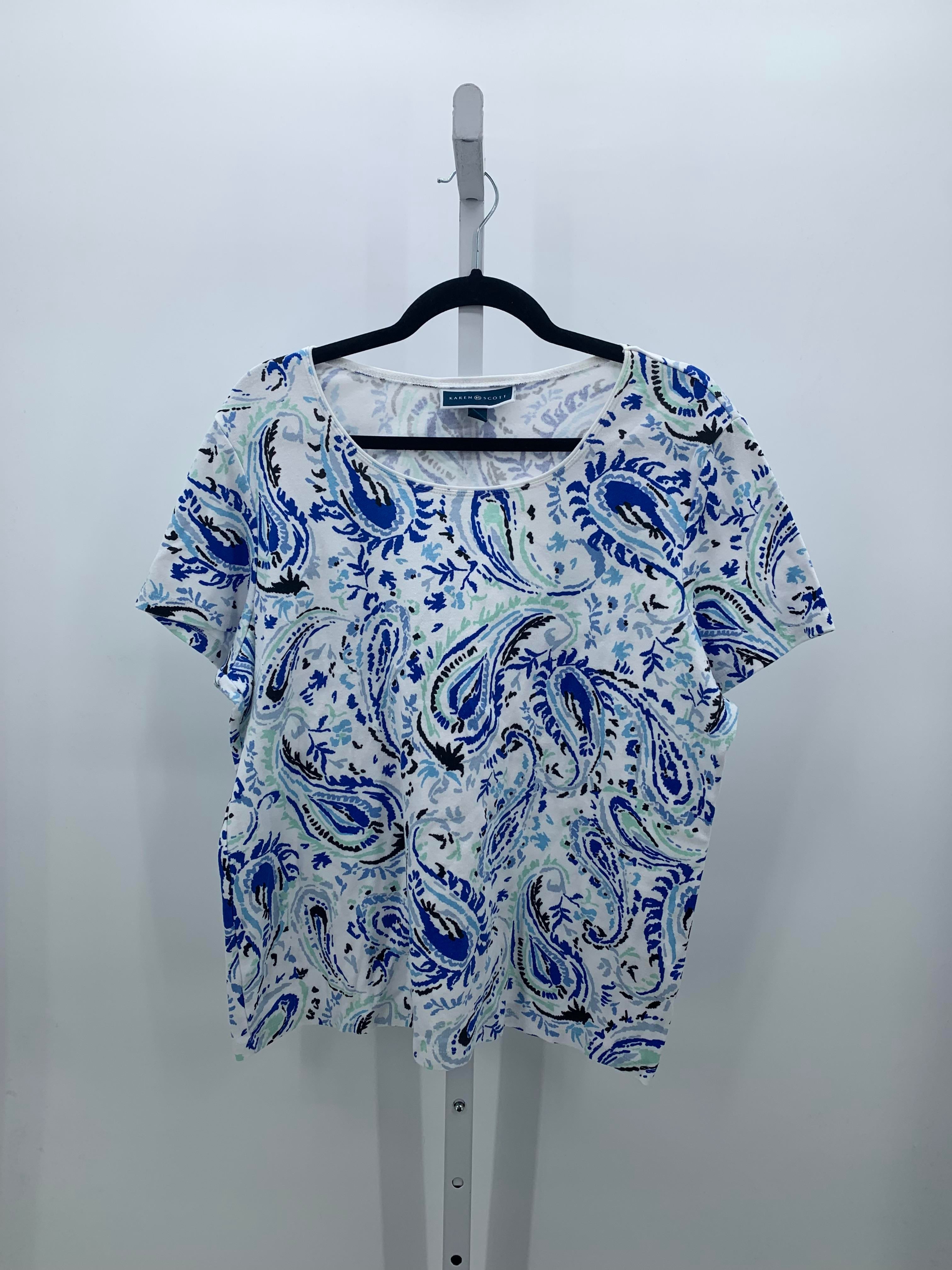 Karen Scott Size Extra Large Misses Short Sleeve Shirt